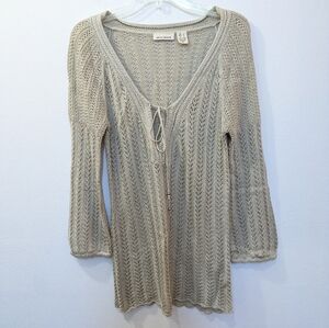 DKNY Jeans Crochet Knit Sweater, Women's Large